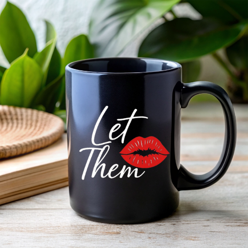 Let Them Black Ceramic Mug | Stylish Coffee Mug | Anniversary Gift