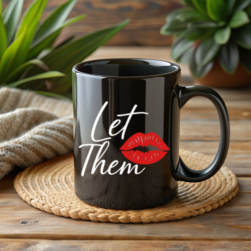 Let Them Black Ceramic Mug | Stylish Coffee Mug | Anniversary Gift