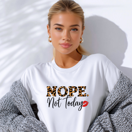 Nope Not Today T-shirt | Cheetah Print Dress | Casual Mood Shirt