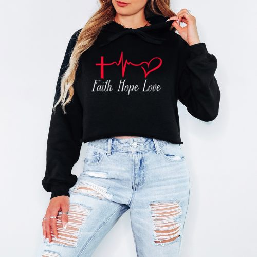 Cozy Faith Inspired Cropped Hoodie | Motivational Gift for Women