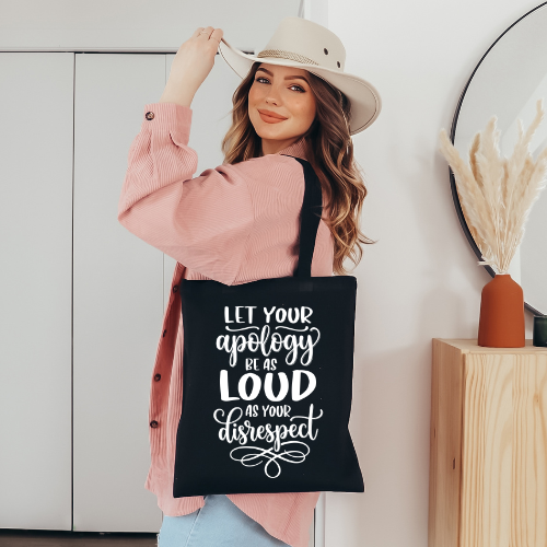 Self Reflective Tote Bag | Inspirational Quote Canvas Tote