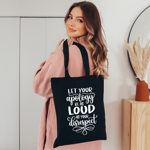 Self Reflective Tote Bag | Inspirational Quote Canvas Tote