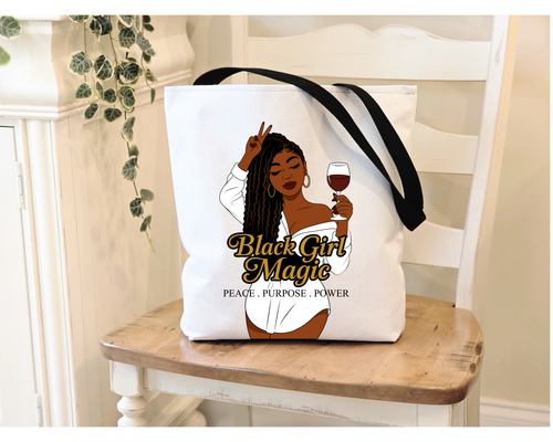 Black Girl Magic Illustration Tote Bag | Lifestyle Bag
