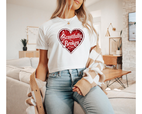 Beautifully Broken Women Crop T-shirt | Gift For Her