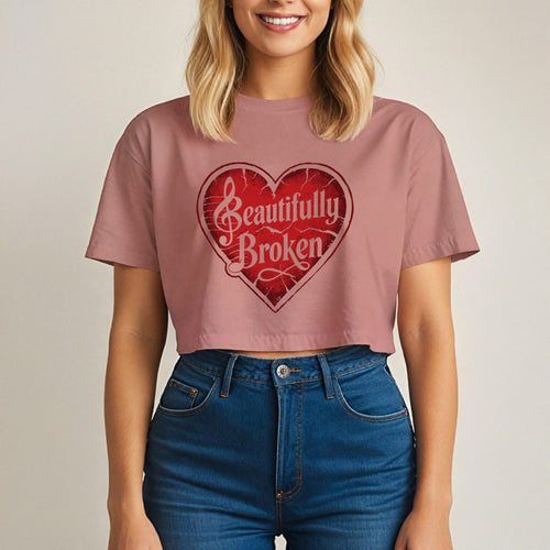 Beautifully Broken Women Crop T-shirt | Gift For Her