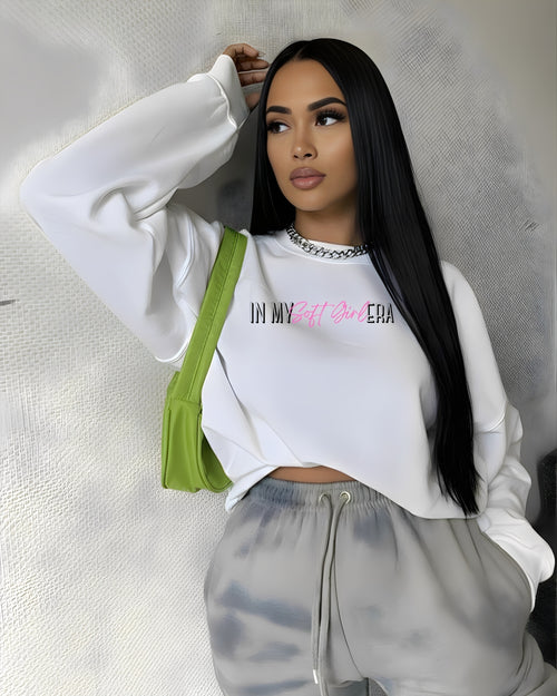 In My Soft Girl Era Cropped Sweatshirt | Women Sweatshirt