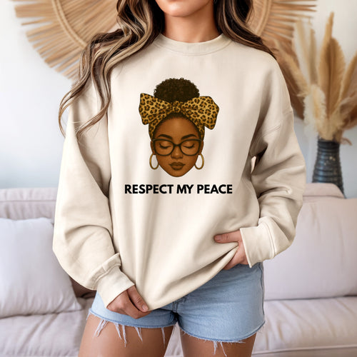 Respect My Peace Sweatshirt | Black Woman Illustration Crewneck