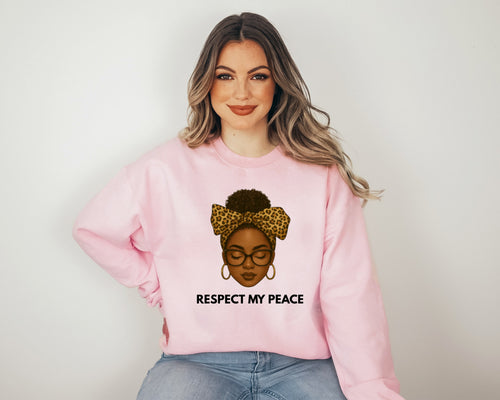 Respect My Peace Sweatshirt | Black Woman Illustration Crewneck