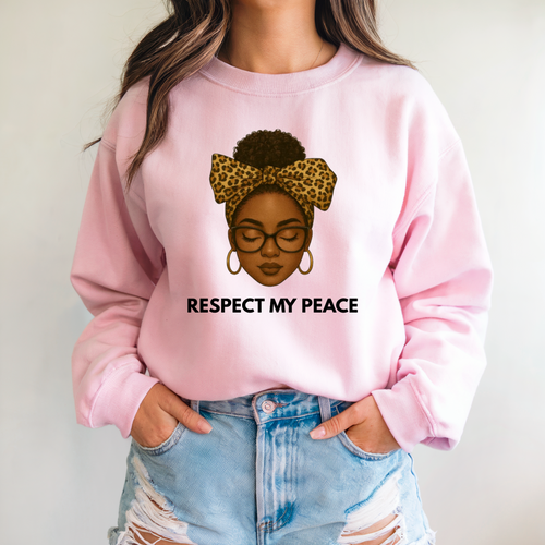 Respect My Peace Sweatshirt | Black Woman Illustration Crewneck
