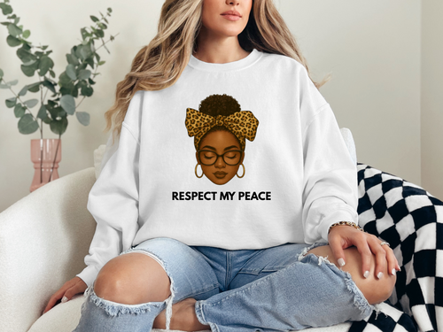 Respect My Peace Sweatshirt | Black Woman Illustration Crewneck