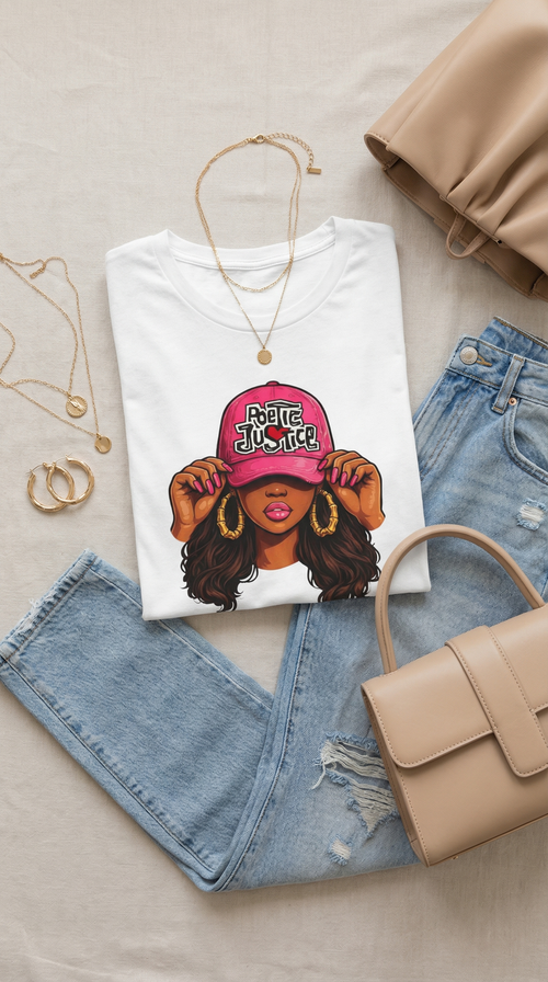 Poetic Justice Graphic T-shirt for Women | Karma Quote Graphic Tee | Trendy Women's Streetwear | Statement Fashion Shirt