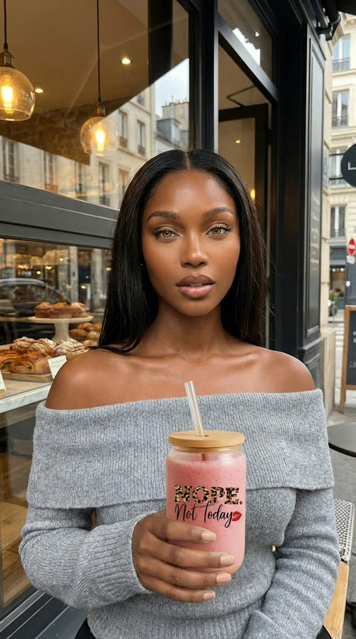 Cheetah Print Sipper Glass with Straw | 16oz Glass