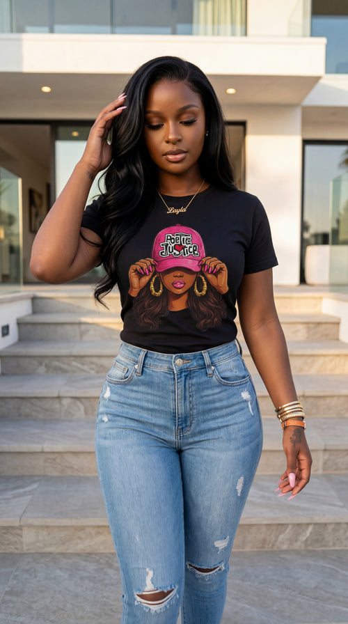 Poetic Justice Graphic T-shirt for Women | Karma Quote Graphic Tee | Trendy Women's Streetwear | Statement Fashion Shirt